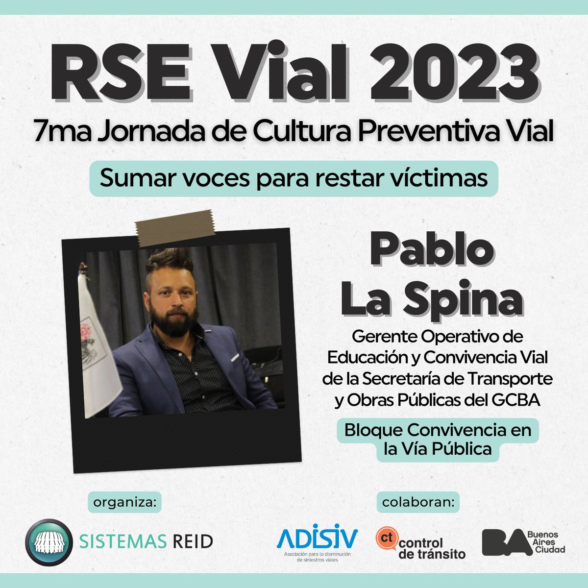 Sistemas Reid (@sistemasreid) on Twitter photo 📣𝗥𝗦𝗘 𝗩𝗶𝗮𝗹 𝟮𝟬𝟮𝟯 ᴅɪꜱᴇʀᴛᴀɴᴛᴇꜱ
🚦 <a href="/Pablo_La_Spina/">Pablo La Spina</a> Gte Operativo de Educación y Convivencia Vial de la Secretaría de Transporte y Obras Públicas del GCBA presentará en el Bloque de Convivencia en la Vía Pública
📅6/9
✅Inscripción acá: lnkd.in/dDm6V2Ju 📣𝗥𝗦𝗘 𝗩𝗶𝗮𝗹 𝟮𝟬𝟮𝟯 ᴅɪꜱᴇʀᴛᴀɴᴛᴇꜱ
🚦 <a href="/Pablo_La_Spina/">Pablo La Spina</a> Gte Operativo de Educación y Convivencia Vial de la Secretaría de Transporte y Obras Públicas del GCBA presentará en el Bloque de Convivencia en la Vía Pública
📅6/9
✅Inscripción acá: lnkd.in/dDm6V2Ju