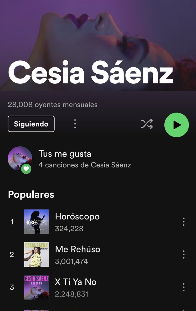 Cesia_updates's tweet photo. •ACTUALIZACIÓN SPOTIFY✅️
(28 - Agosto - 2023)

•X TI YA NO💜= aumentó ⬆️3,524 streams. 

•ME REHÚSO💚= aumentó ⬆️4,581 streams. 

•HORÓSCOPO💙= aumentó ⬆️14,159 streams. 

¡Sigue reproduciendo y compartiendo su música!
https://t.co/Iv6GM5m8Lr https://t.co/1M93JEZd4L