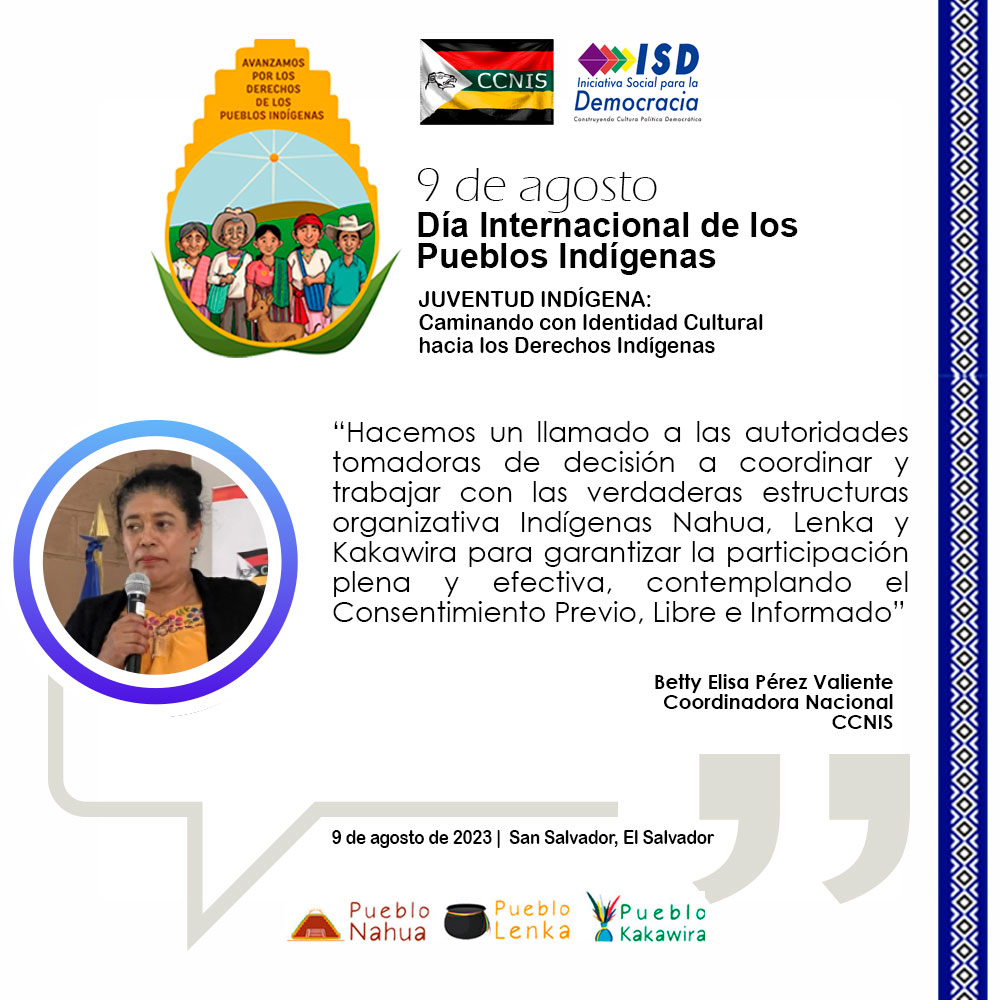 Como Pueblos Indígenas Nahua, Lenka y Kakawira, continuamos nuestros procesos para fortalecer nuestra Identidad Cultural y la reivindicación de los Derechos Indígenas en El Salvador

#SomosIndígenas
#JuventudIndígena