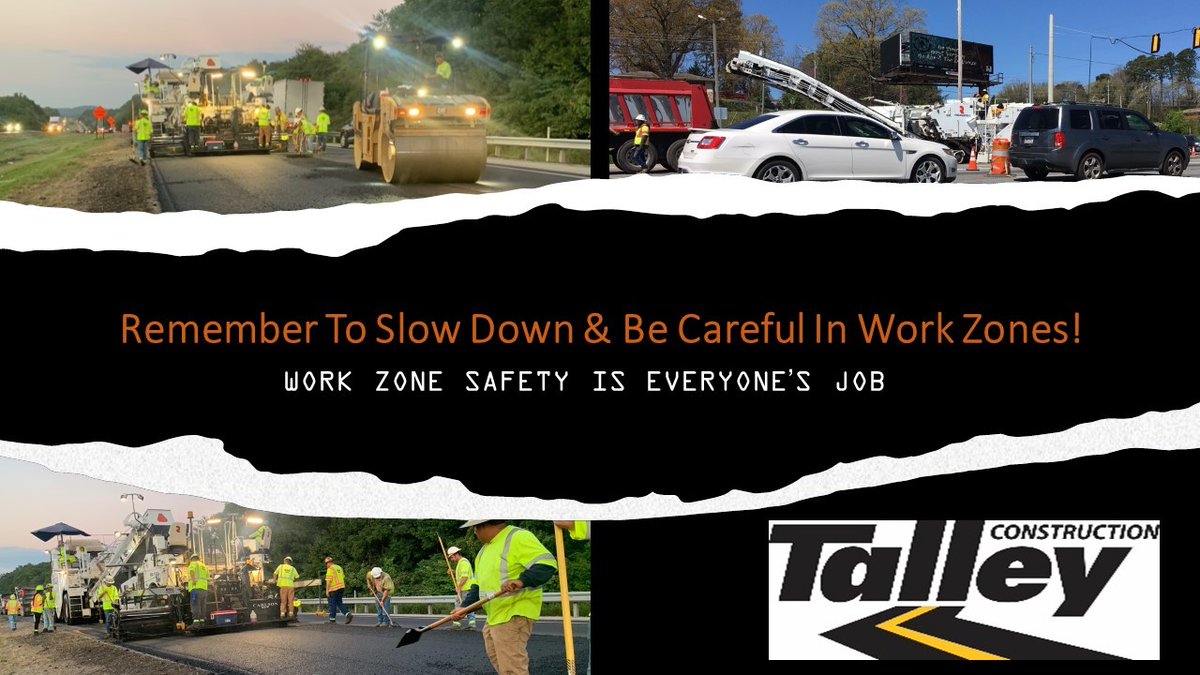 TalleyConstruct's tweet photo. Did you know that highway construction work zones are among the most dangerous places for construction workers? Talley Construction prioritizes safety on the job site, and we want to ensure everyone makes it home safely at the end of the day. https://t.co/4GIuHkdbUG