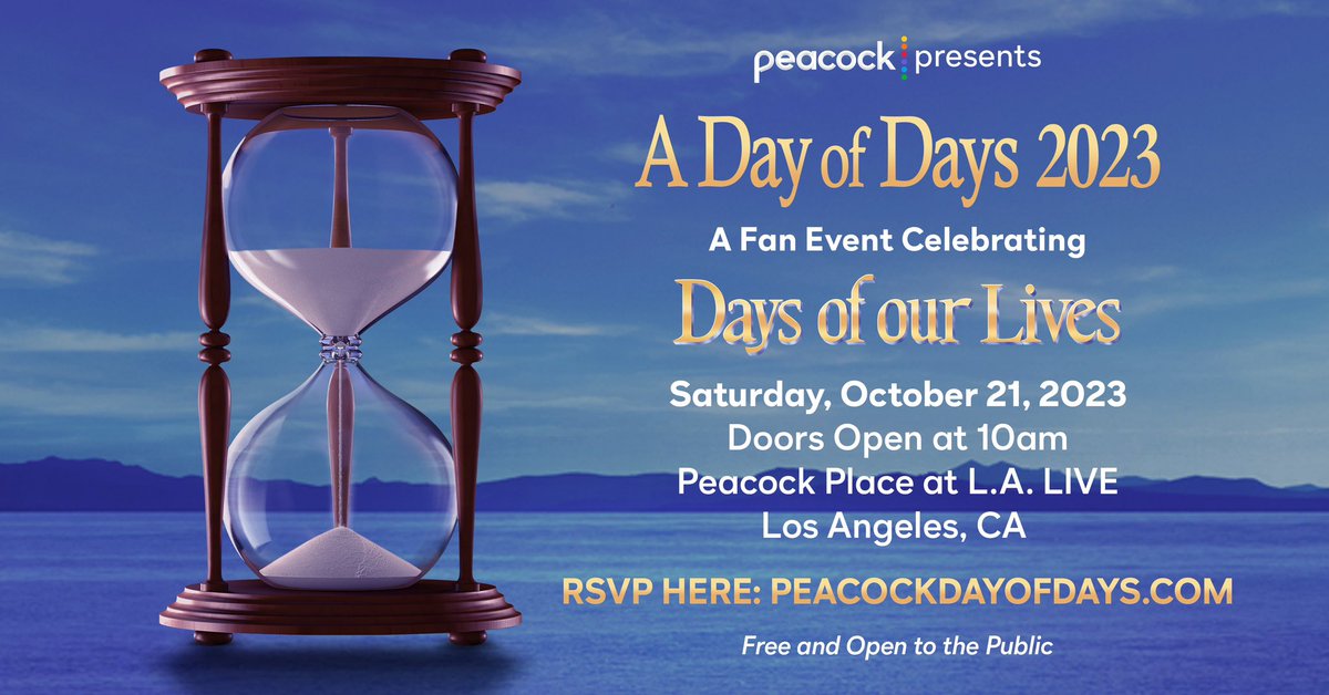 Looking forward to seeing everyone at a Day of Days!! @peacock @DaysPeacock PeacockDayofDays.com #DayofDays #DayofDays2023