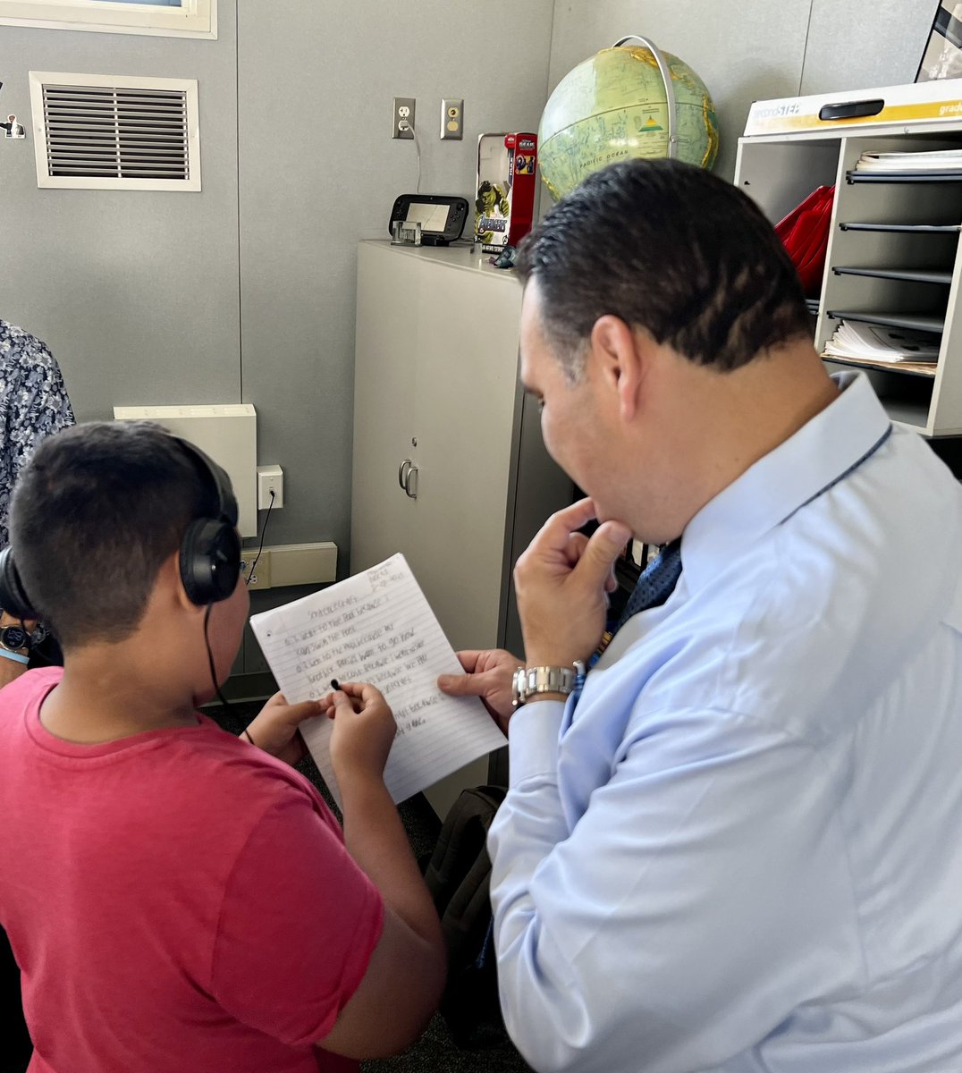 Thank you Dr. Lopez for visiting Dolland and taking time to listen to our students writing practice.