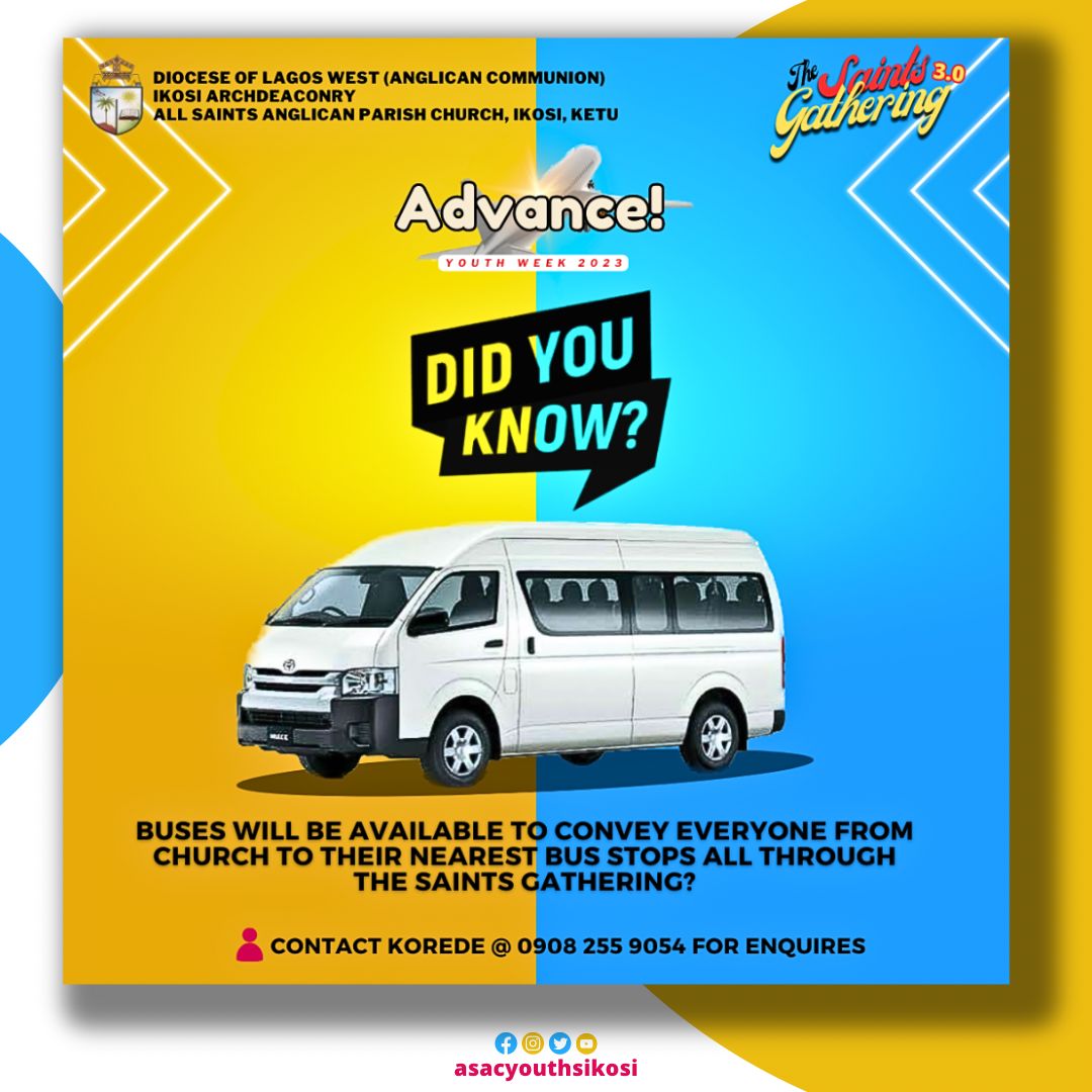 AsacYouthsIkosi's tweet image. Why worry? we got you Covered. SaintsRide Available at Nearest Bus-stop all through Saint Gathering 3.0

#FreeRides #SaintGathering