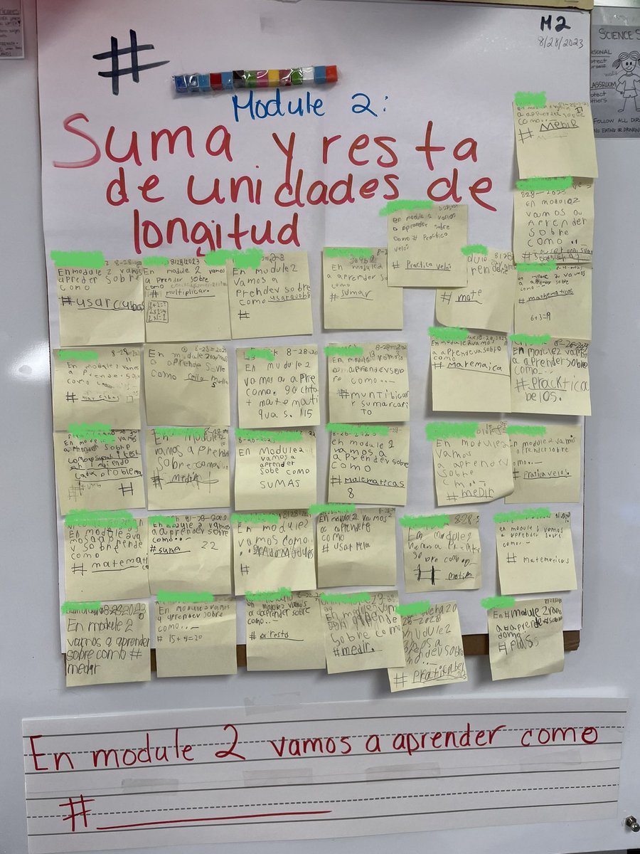 We started Module 2 of <a href="/eureka_math/">Eureka Math</a> yesterday and to introduce it I used an activity called hanging hashtag from <a href="/EllevationEd/">Ellevation Education</a>. I think the students will definitely have fun in this module! <a href="/EckertES_AISD/">Eckert Elementary</a> #MyAldine #duallanguage #cmandmeters #sentencestems #2ndgrade