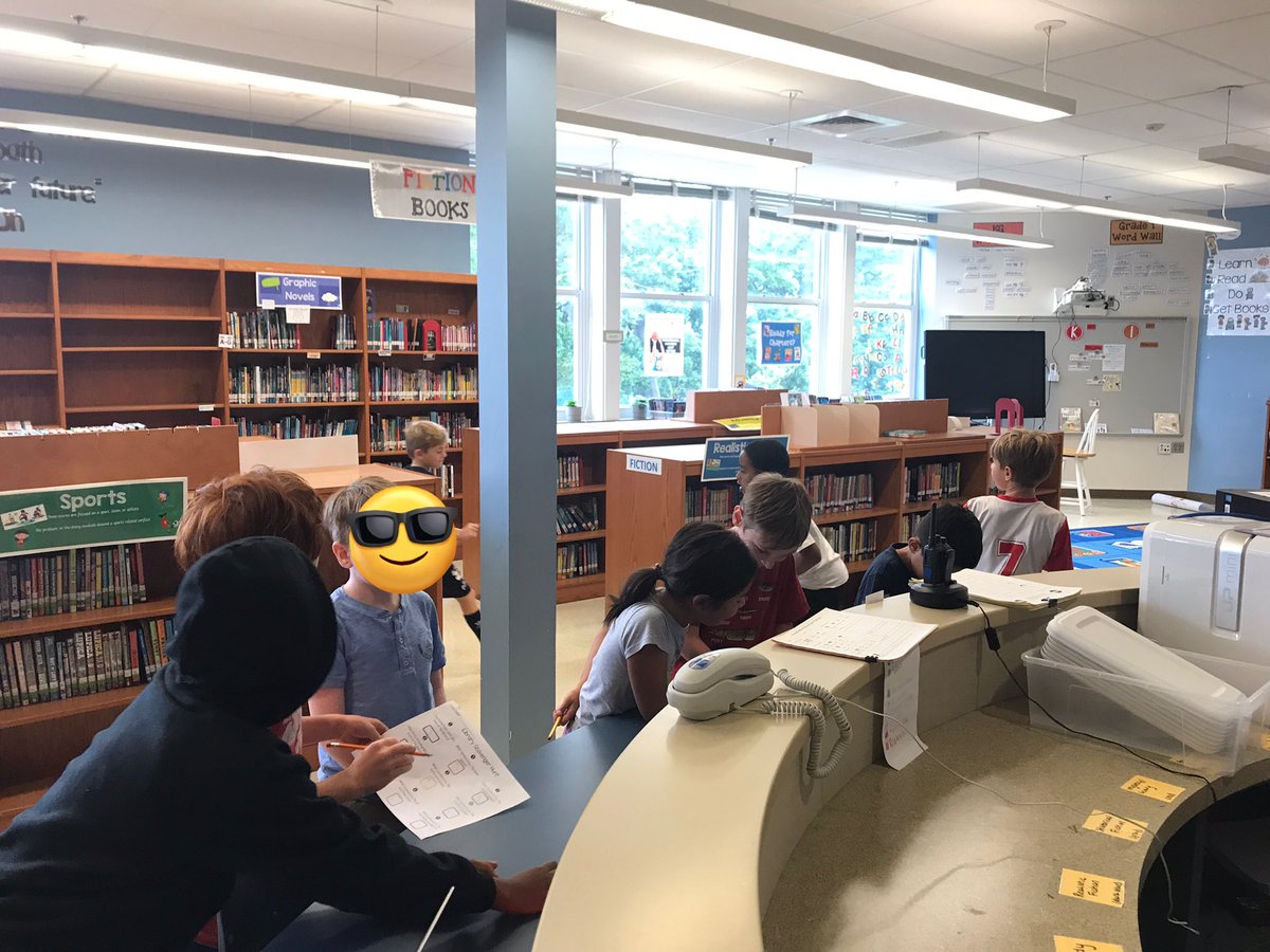 librarySES's tweet photo. Ss worked in teams to complete a scavenger hunt to get to know our library space this week! #bcpslms @BCPSLMP  @StoneleighES https://t.co/9vEjn5GtwS