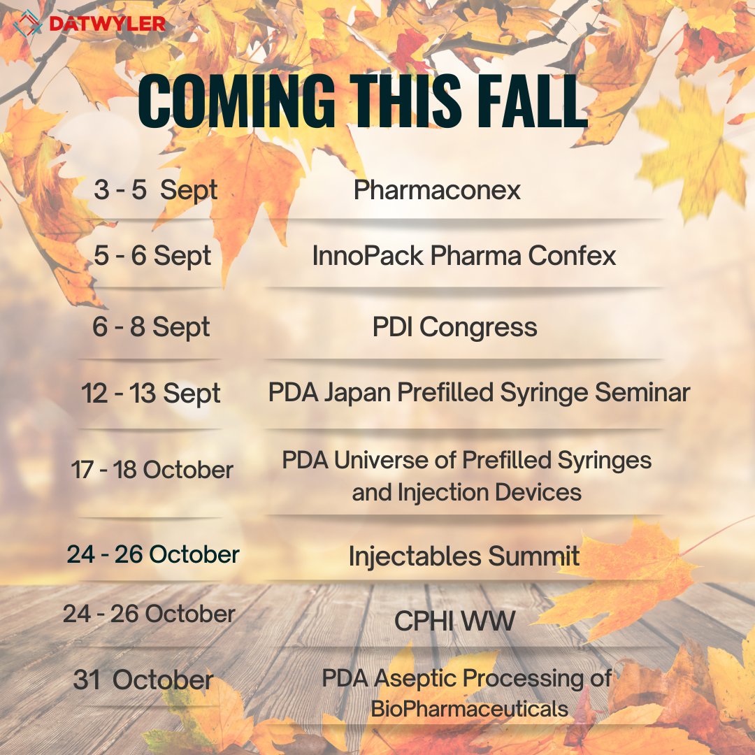 Time to Fall back into events! Datwyler is excited to announce our partnership at these upcoming conferences. For more information or to schedule a meeting, contact a representative today! #DiscoverDatwyler healthcare.datwyler.com/contact