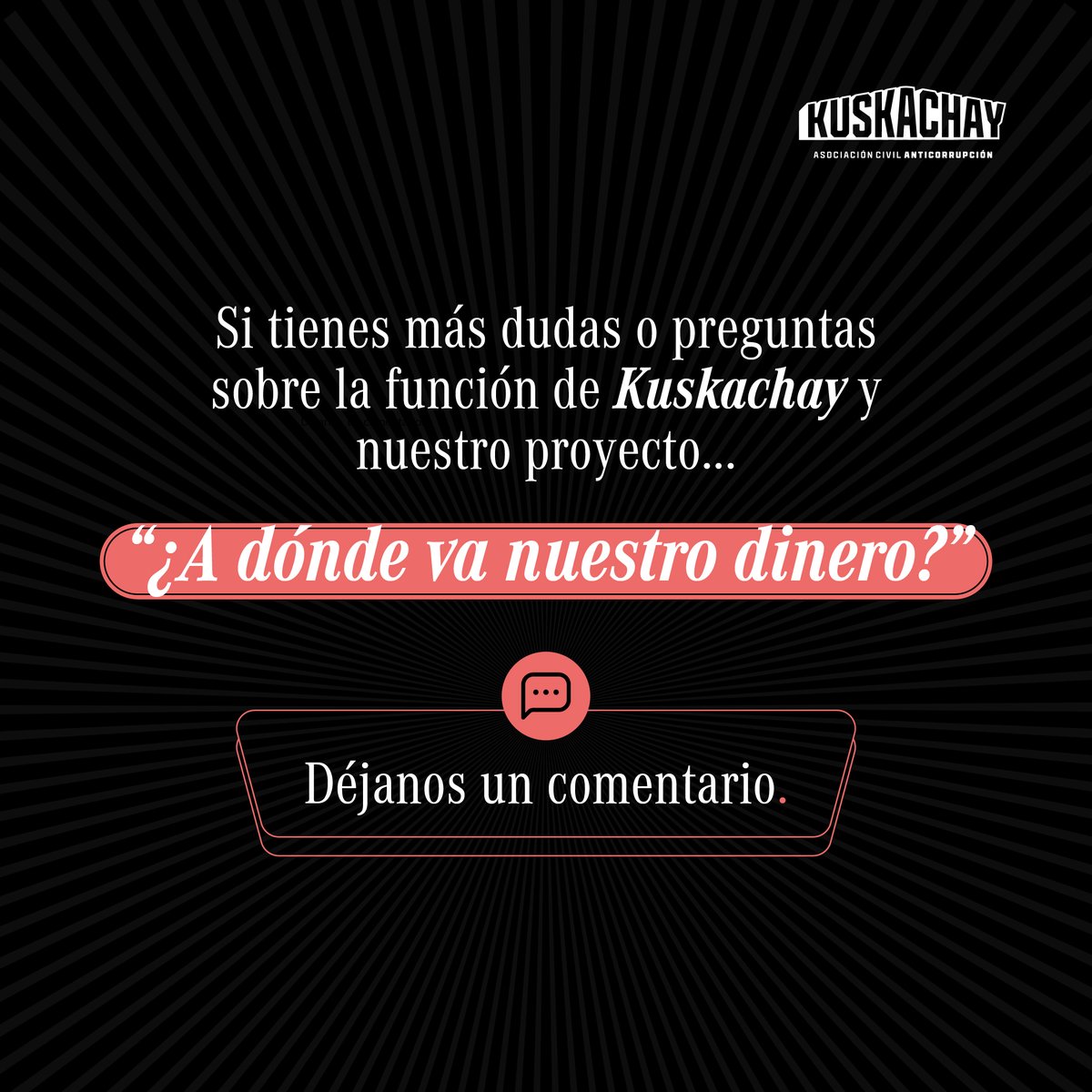 DNA_peru's tweet photo. 📣Si aún tienes dudas, déjanos saber respondiendo con un tweet. 

👉 https://t.co/XwCdDFQzBA

#kuskachay #kuskachayperu #asociacioncivil #luchaanticorrupcion #corrupción #corrupcion #corrupciónperú #ciudadanosinformados #gastopúblico #QnA https://t.co/u3EJcfk5Kw