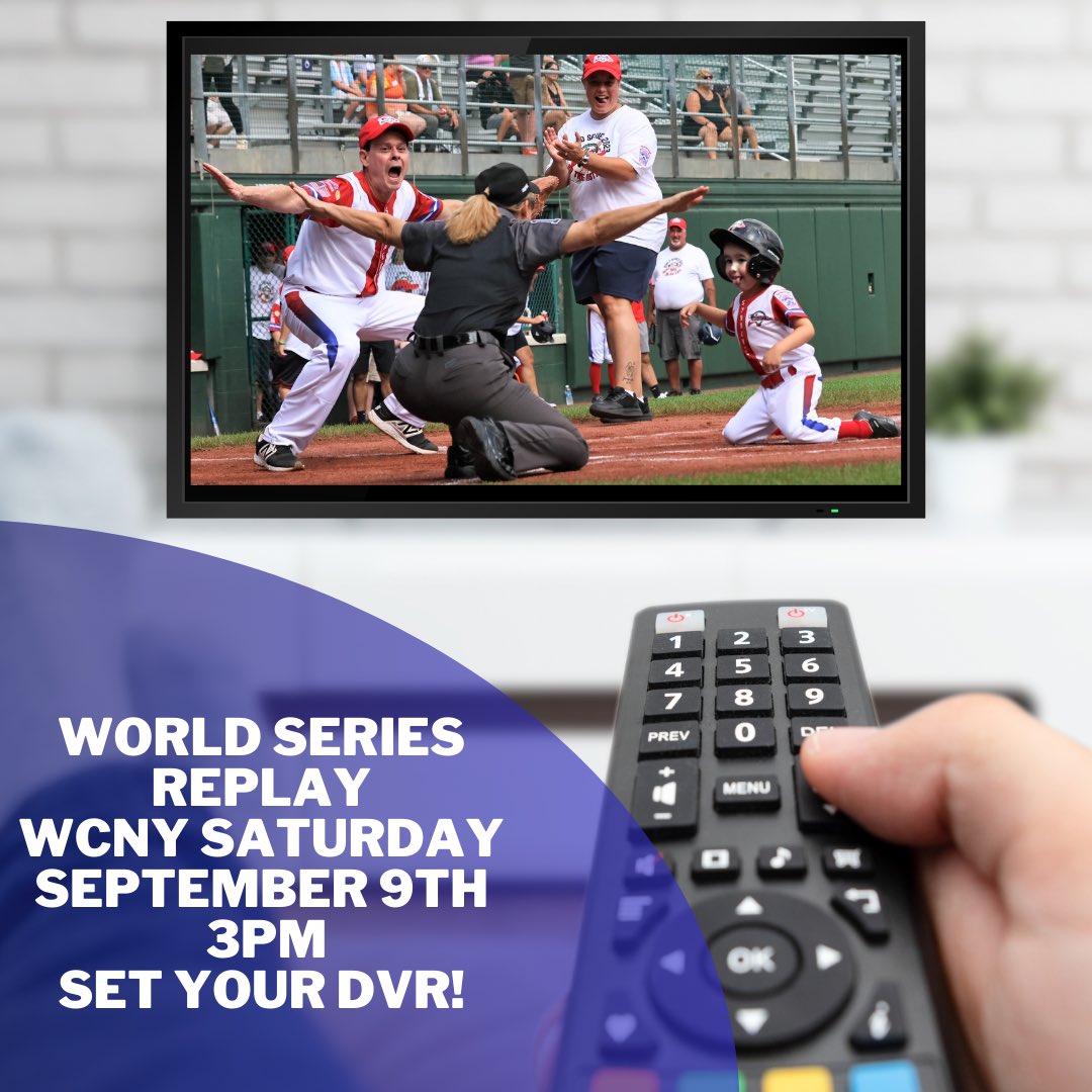 WORLD SERIES REPLAY ON WCNY! If you missed the broadcast of the World Series game on Volunteer Field this past Saturday you are in luck. WCNY will be rebroadcasting the game on Saturday, September 9th at 3pm. Set your DVR for an amazing game!