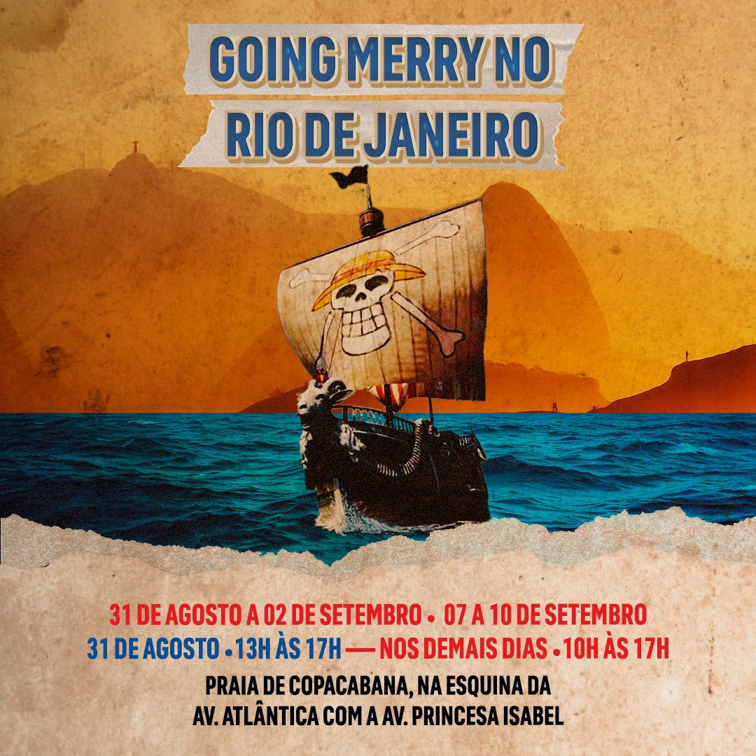 One Piece: navio Going Merry estará em Copacabana, RJ