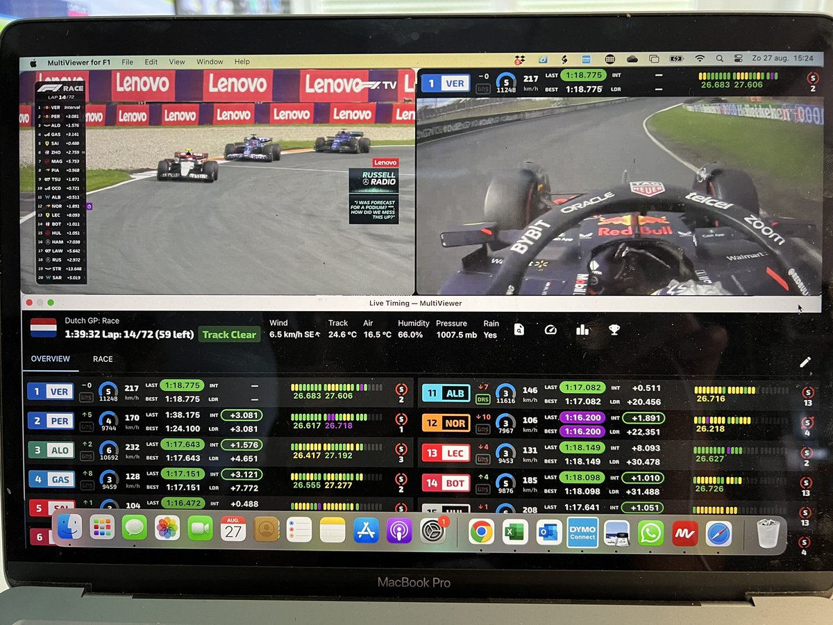 arnobakker's tweet photo. How on earth did i ever watch F1 without @f1multiviewer i know i still need to tweak the setup but still. https://t.co/wyYGNS8PHW