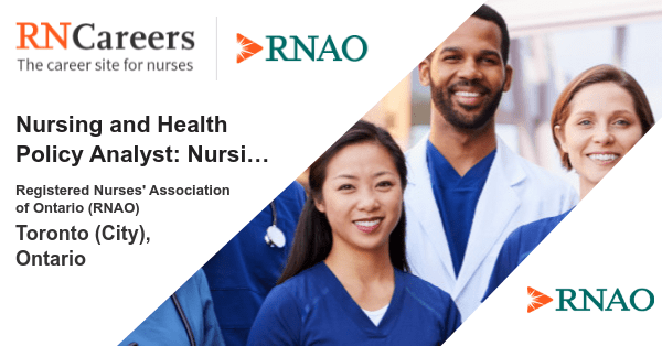 RNAO's tweet photo. A new job just posted on https://t.co/oSDtYfYPcf Registered Nurses' Association of Ontario (RNAO): Nursing and Health Policy Analyst: Nursing (NP preferred) https://t.co/mzwOmj4ooz #NursingJob #RNcareers https://t.co/GCFMTkKSec