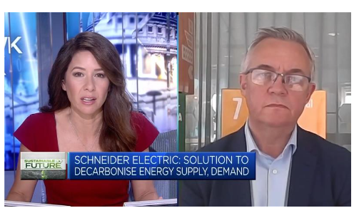 SchneiderNA's tweet photo. Our Nordics and Baltics Zone President, Mike Hughes, made an appearance on CNBC SquawkBox to discuss the growing demand for #GreenProducts, and why we must rethink our relationship with energy to focus on (cont) https://t.co/JREaZV6nJt https://t.co/j9nOmS22Zu