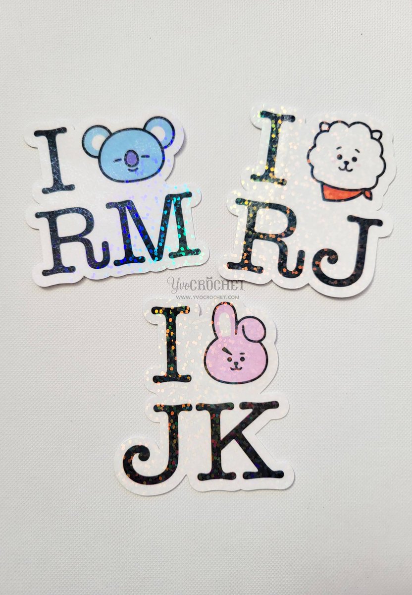 yvoCrochet's tweet photo. I Love BTS/BT21 holographic stickers in characters, Koya, RJ, and Cooky at https://t.co/LLEqd6cfn1. #bts #방탄소년단 #btsarmy #bt21 #koya #rj #cooky #bt21koya #bt21rj #bt21cooky #rm #jin #jungkook #김남준 #김석진  #전정국 #stickers #holographicstickers #bt21sticker #handmade https://t.co/NWmcv7ubSn