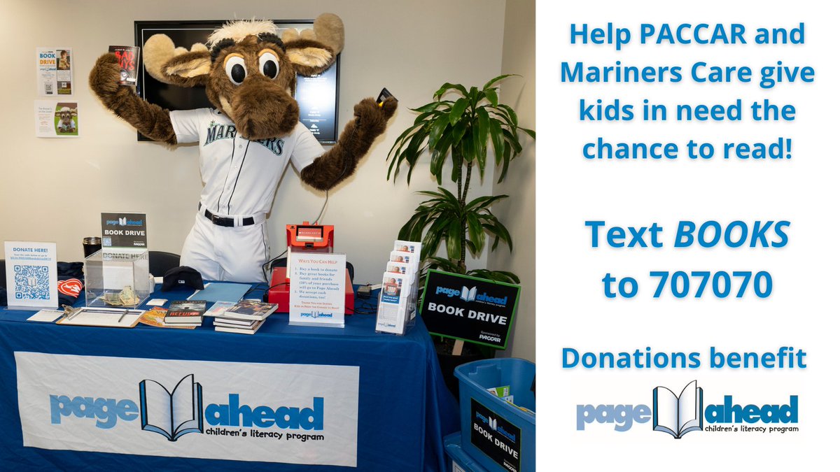 Page Ahead (@page_ahead_) on Twitter photo Join <a href="/MarinersCare/">The Mariners Care Foundation</a> and PACCAR by bringing NEW children’s books or cash donations to the Tuesday, August 29th game at <a href="/TMobilePark/">T-Mobile Park</a> Go <a href="/Mariners/">Seattle Mariners</a>
#seattle #mariners Join <a href="/MarinersCare/">The Mariners Care Foundation</a> and PACCAR by bringing NEW children’s books or cash donations to the Tuesday, August 29th game at <a href="/TMobilePark/">T-Mobile Park</a> Go <a href="/Mariners/">Seattle Mariners</a>
#seattle #mariners