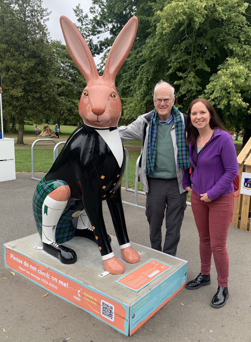 SandRussellArt's tweet photo. Hare they are!
Alast-Hare and my uncle Alastair! Don’t they look smart?
@TheBigHopTrail for @ClanNow and sponsored by Gary Walker Wealth Management, located at Hazlehead Park Café #Aberdeen.
https://t.co/9oSIbSwh4l
#TheBigHop #AlastHare #TheBigHopTrail #WildInArt #WildInArtArtist https://t.co/54EZ0ei2s7