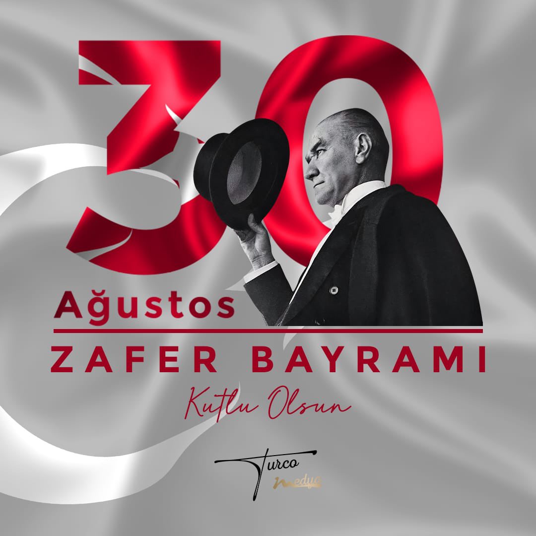 turcomedya's tweet photo. 🇹🇷30 Ağustos Zafer Bayramımız kutlu olsun! Başta Gazi Mustafa Kemal Atatürk ve silah arkadaşları olmak üzere tüm şehit ve gazilerimizi şükran ve rahmetle anıyoruz. 
#30AğustosZaferBayramı https://t.co/mR8mtf1139