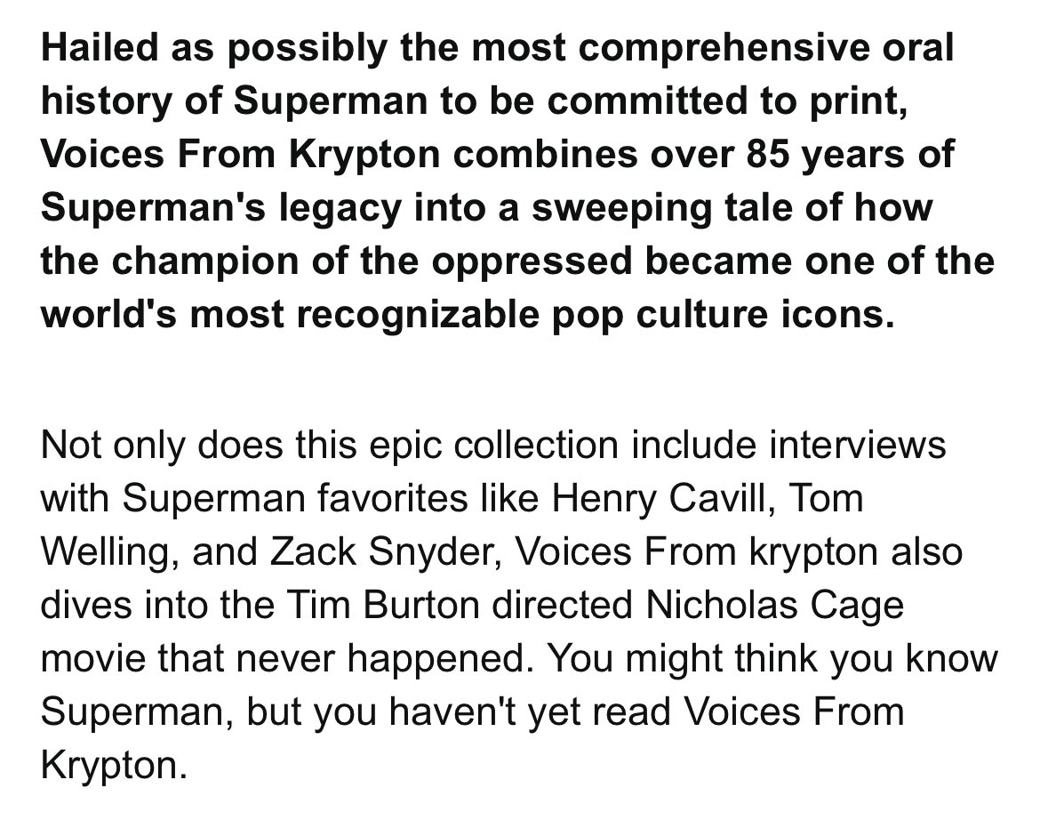 Voices From Krypton by @EdGross arrived today and I can’t put it down. This book is filled with interviews, quotes, and stories about my hero. If you’re a #Superman fan then you need this in your life. ❤️💛💙