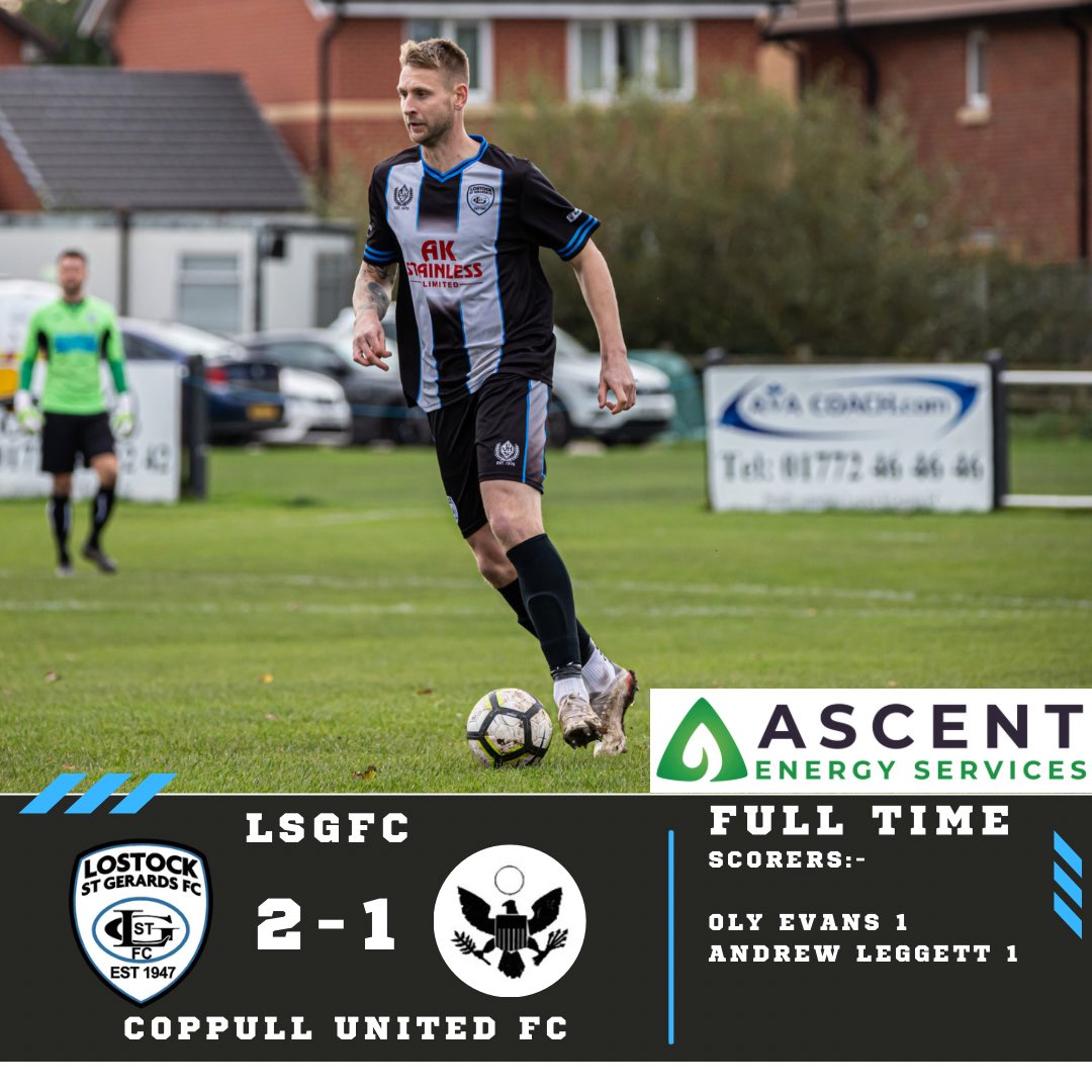 ⚫️⚪️🔵 TUESDAY FT RESULT ⚫️⚪️🔵

Leggy headed home the winner down at The Gasworks tonight as the 1st team beat Coppull United FC 2-1. Coppull scored the opening goal of the game but Oly Evans brought the sides level. 

Well done lads! 👏🏻

⚽️⚽️⚽️