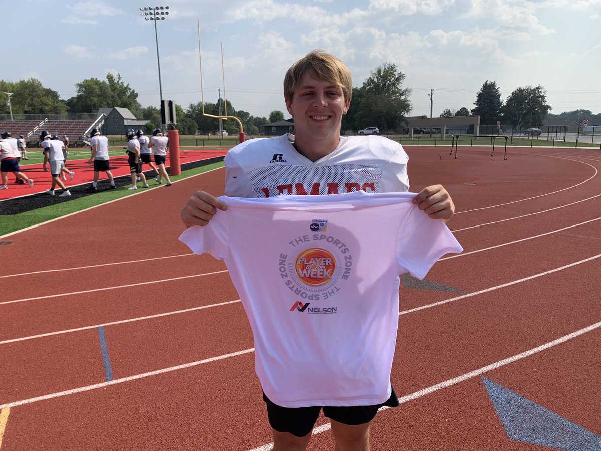 AMitchellSports's tweet photo. Our first @SportsZoneKCAU9 Player of the Week is @BulldogPride14 QB @TeagenKasel!

The @DogsFB_LCHS signal-caller tailed 268 yards and 4 TD’s in the Bulldogs road win over SB-L 🔥

This week’s SZ Player of the Week is brought to you by Nelson Commercial Construction. https://t.co/f4z6Awtoh9