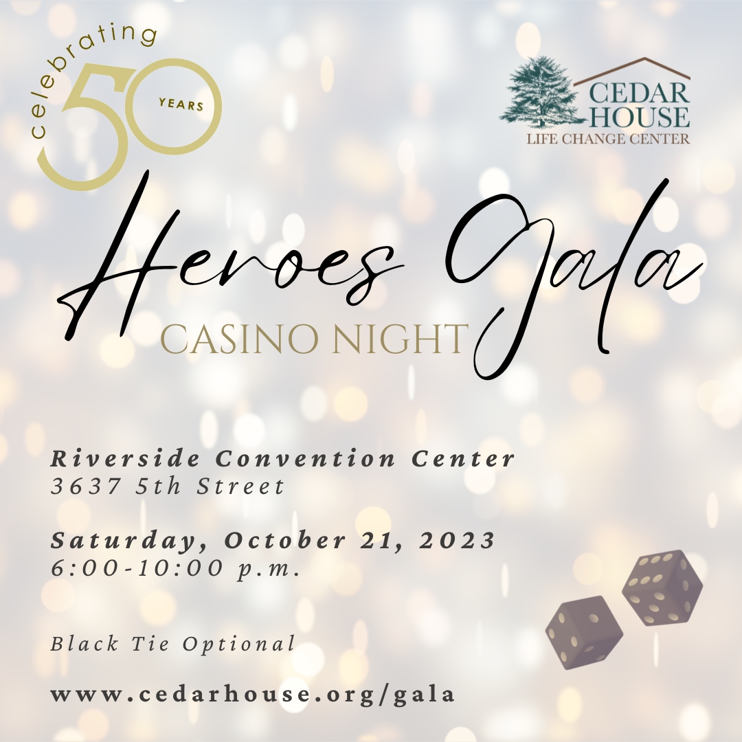 Would you like to promote your business at our 50th Anniversary Gala? We'll have live and silent auctions perfect for highlighting your business. Please visit cedarhouse.org/gala and consider contributing today! #recoverywithinreach #cedarhouseheroesgala
