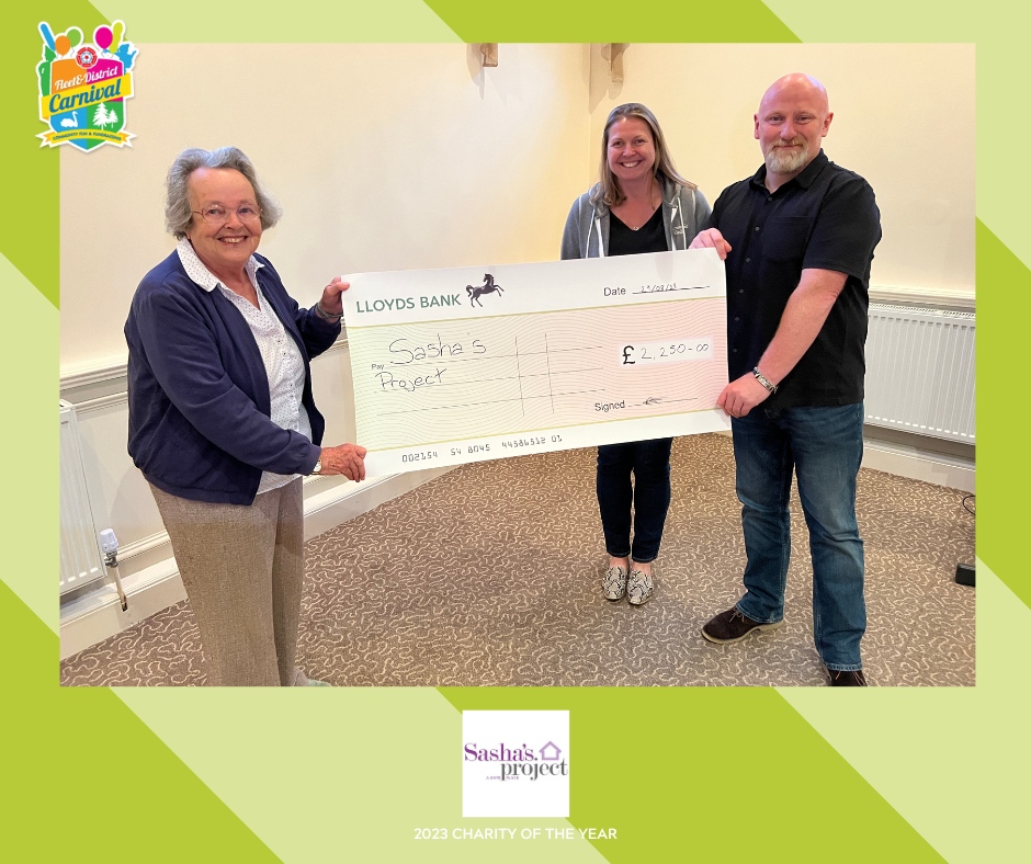 Thank you to everyone who came to tonight's #fleetcarnival AGM.

We were delighted to be joined by Daniel who, on behalf of 2023 Charity of the Year <a href="/sashasproject/">Murito Art</a>, accepted a cheque for £2,250!

#community