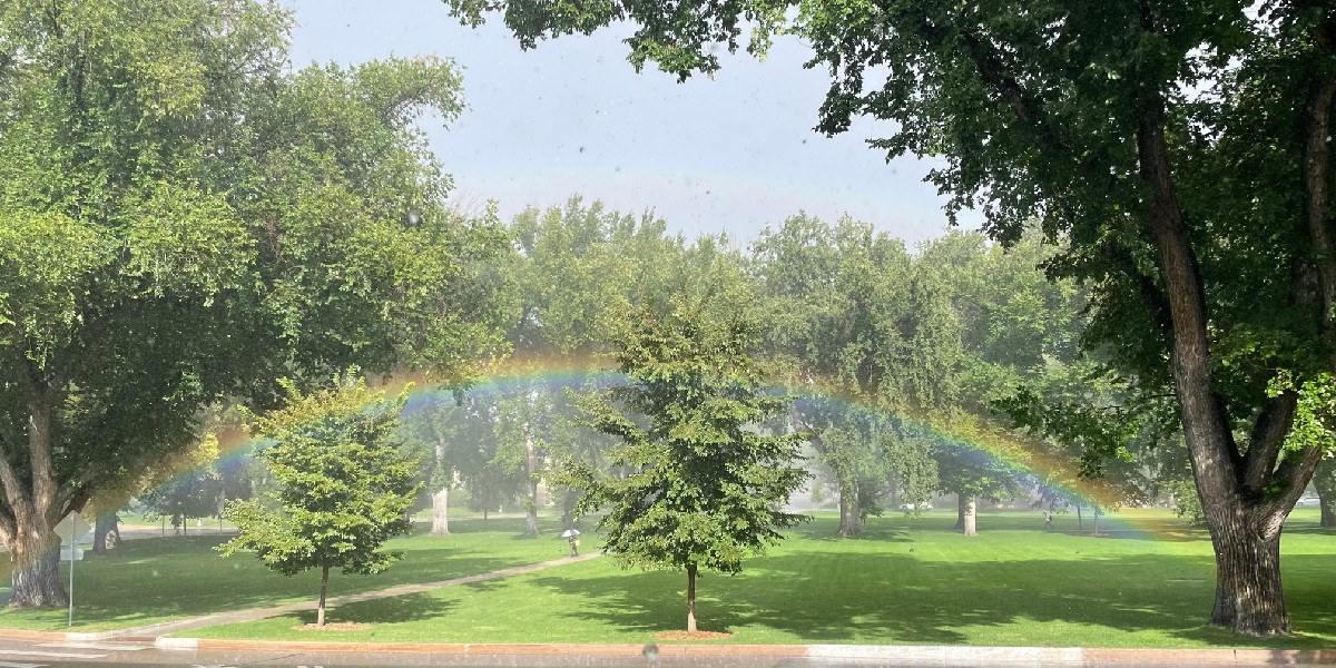 ColoradoStateU's tweet photo. The rainbow starts and ends here 🌈 https://t.co/qIRwEh3ZpH