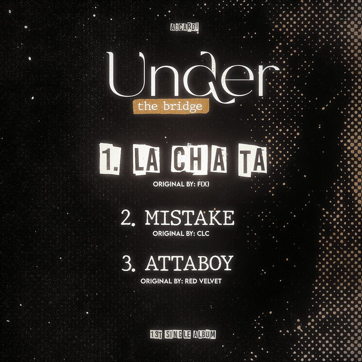ACARD_OFC's tweet photo. 에이카드 A:CARD!
1ST SINGLE ALBUM 'UNDER THE BRIDGE' 

TRACKLIST REVEAL
💿 2023. 09. 03. 5PM (BRT)

#ACARD #에이카드  #MAD #YAS #AARON #JUJU #THATA #매드 #야스 #아론 #주주 #타타 #AIN https://t.co/BNS5WL9f21