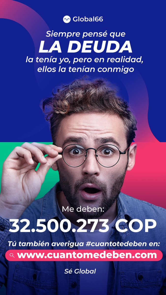 garnier_nelson's tweet photo. #cuantotedeben
@SomosGlobal66 
@Global_66
Ellos te han estado cobrando cosas que ni sabías y nosotros te queremos quitar la venda de los ojos. Mira el video y participa por 2 premios de 5mil USD. https://t.co/qW4zYdKkNs https://t.co/kLQCCfkrDS