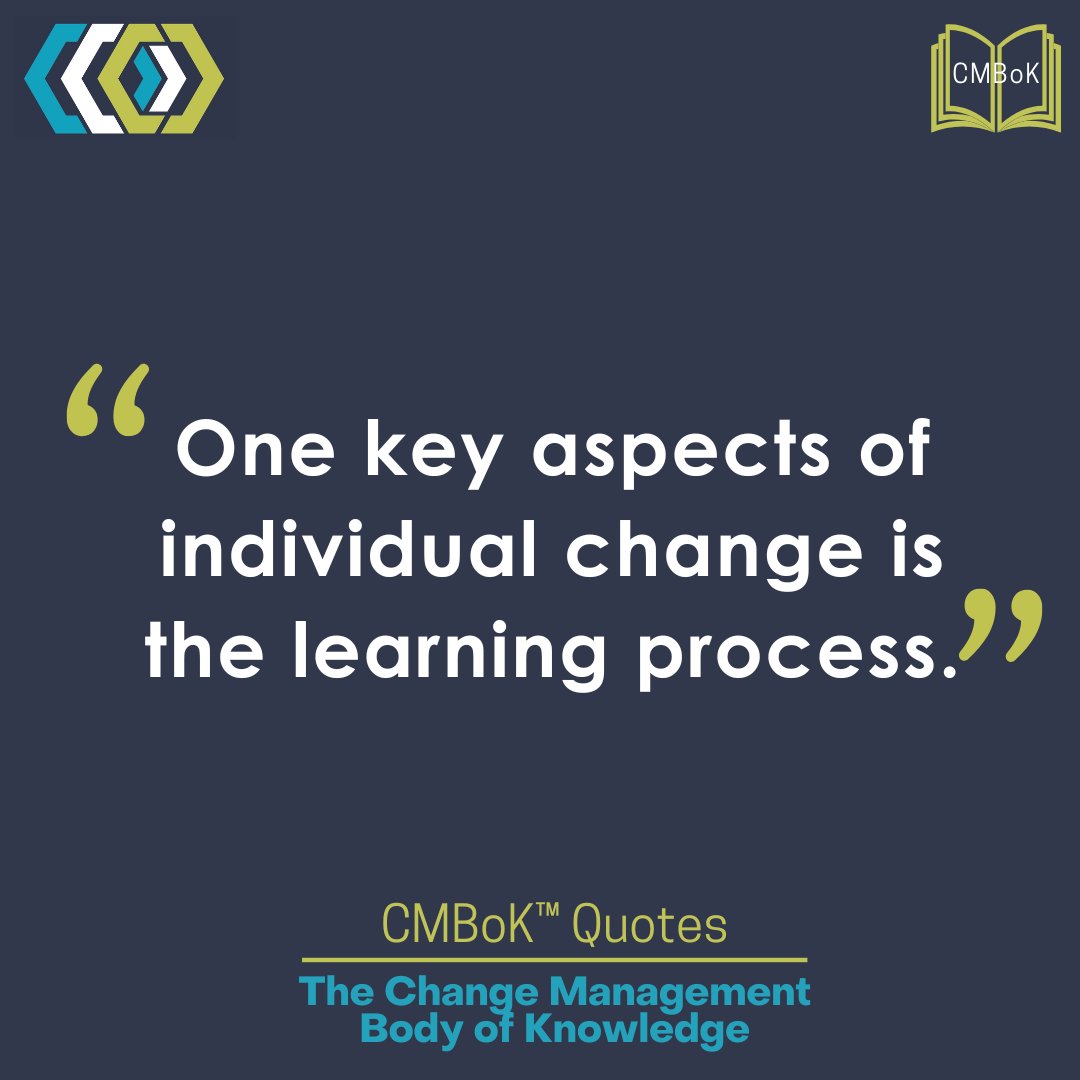 ChangeMgtIns's tweet photo. The Change Management Body of Knowledge (CMBoK™) describes what Change Professionals  must know to display competencies effectively and successfully deliver change. Find out more at https://t.co/SYV58FapGF 
#changemanagement #changeleadership https://t.co/qSILQQkUgo