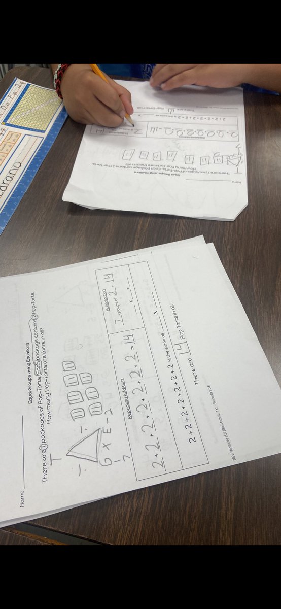 MsFernandez14's tweet photo. Our kids are rocking their multiplication strategies, especially using the GET triangle. Finished the day with some low floor/ high ceiling tasks by playing PIG 🐷 #beastar @NISDMichael @NISDMaCGT https://t.co/uLA0qhHPan