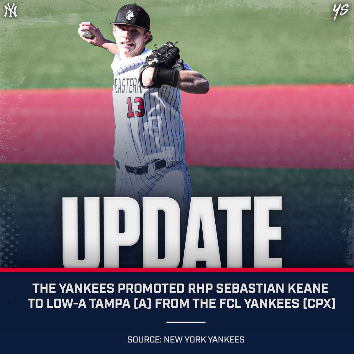 The Yankees promoted RHP's Yoljeldriz Diaz, Sebastian Keane, Jackson Fristoe and Kristofer Bow to Low-A Tampa from the FCL Yankees. 

Low-A Tampa also placed RHP Ryan Harvey on the 7-day IL. #RepBX