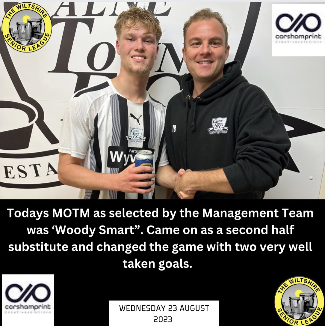 calne_town's tweet photo. FT: 3 v 3

We left it late, very late, but we pull 3 goals back in the final 20 minutes to claim a draw

Goals scored by:

⚽️ Fraser Blake
⚽️⚽️ Woody Smart

Thanks to @Wroughton_FC for the game, see you again at yours 🤝

#UpTheRessies #UpTheLilyWhites

⚫️⚪️ https://t.co/dELE5Ujptc