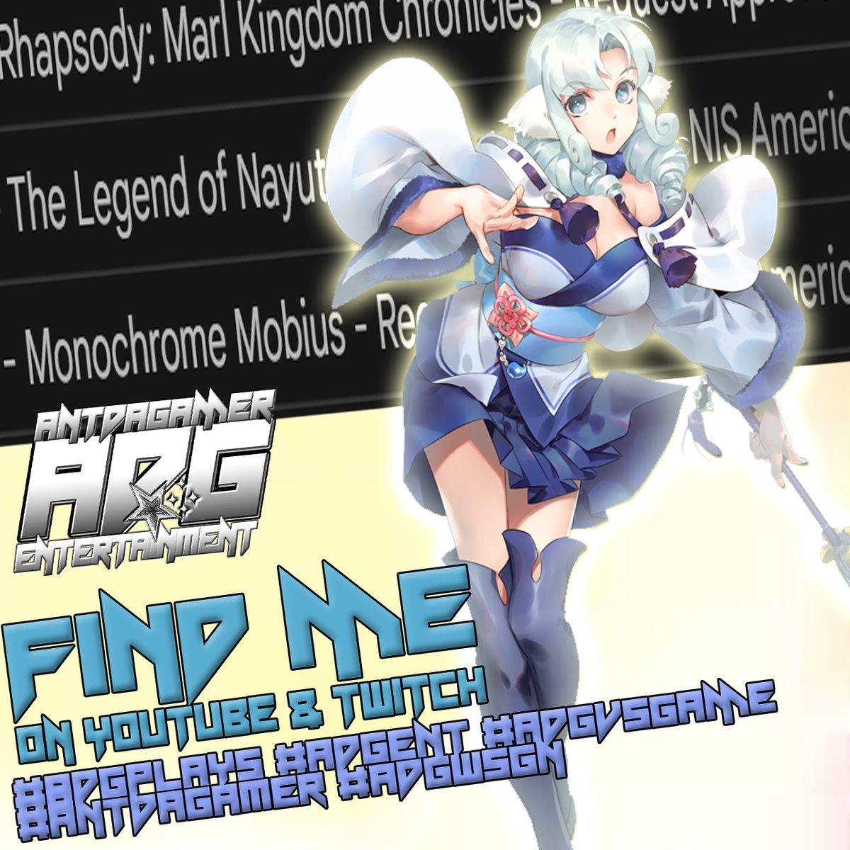 AntDaGamer's tweet photo. I just got approved for 3 games at onces! Thank you #NISAmerica! You guys better be watching! #rhapsodymarlkingdomchronicles #thelegendofnayutaboundlesstrails #MonochromeMobius #ADGVsGame #AntDaGamer #ADGPlays #ADGEnt #JRPG #TwitchTv #YouTubeGaming #Gaming #RPG LOVE & PEACE! https://t.co/8gk9D3eqUb
