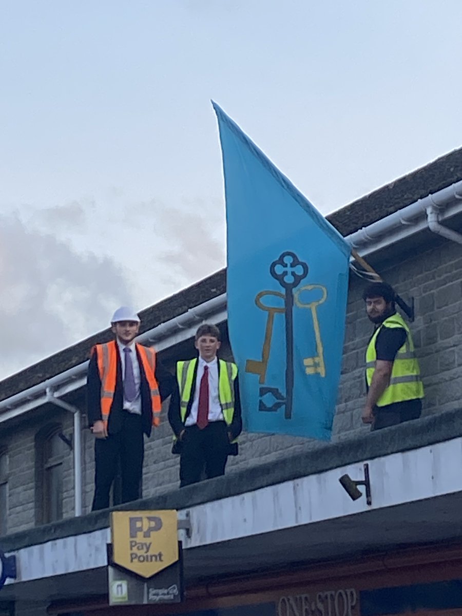 Thank you flag crew for taking down our lovely flags in Langport tonight. Now we get down to making new ones for next year, anyone handy with a sewing machine?