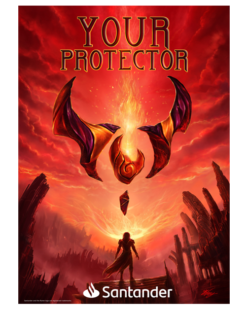 esportsantander's tweet photo. Level up your vision and #LevelUpYourDreams with a fiery protector, heading to Summoner's Rift... 🔥
#YourProtector #LoLEsports https://t.co/9ZqhX65ZyW