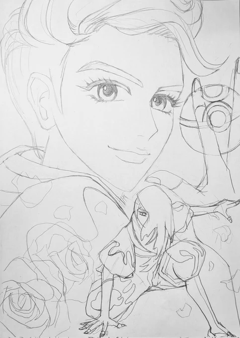 鋭意作成中です✨💖

#鉛筆画 #wip 