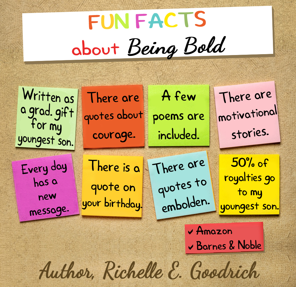 BEING BOLD by Richelle E. Goodrich on Amazon
amazon.com/Being-Bold-Quo… #dailyquotes #poetry #shortstories #inspirational #motivational #giftideas #readers #booklovers #quotelovers #bookworms #booksforeveryone