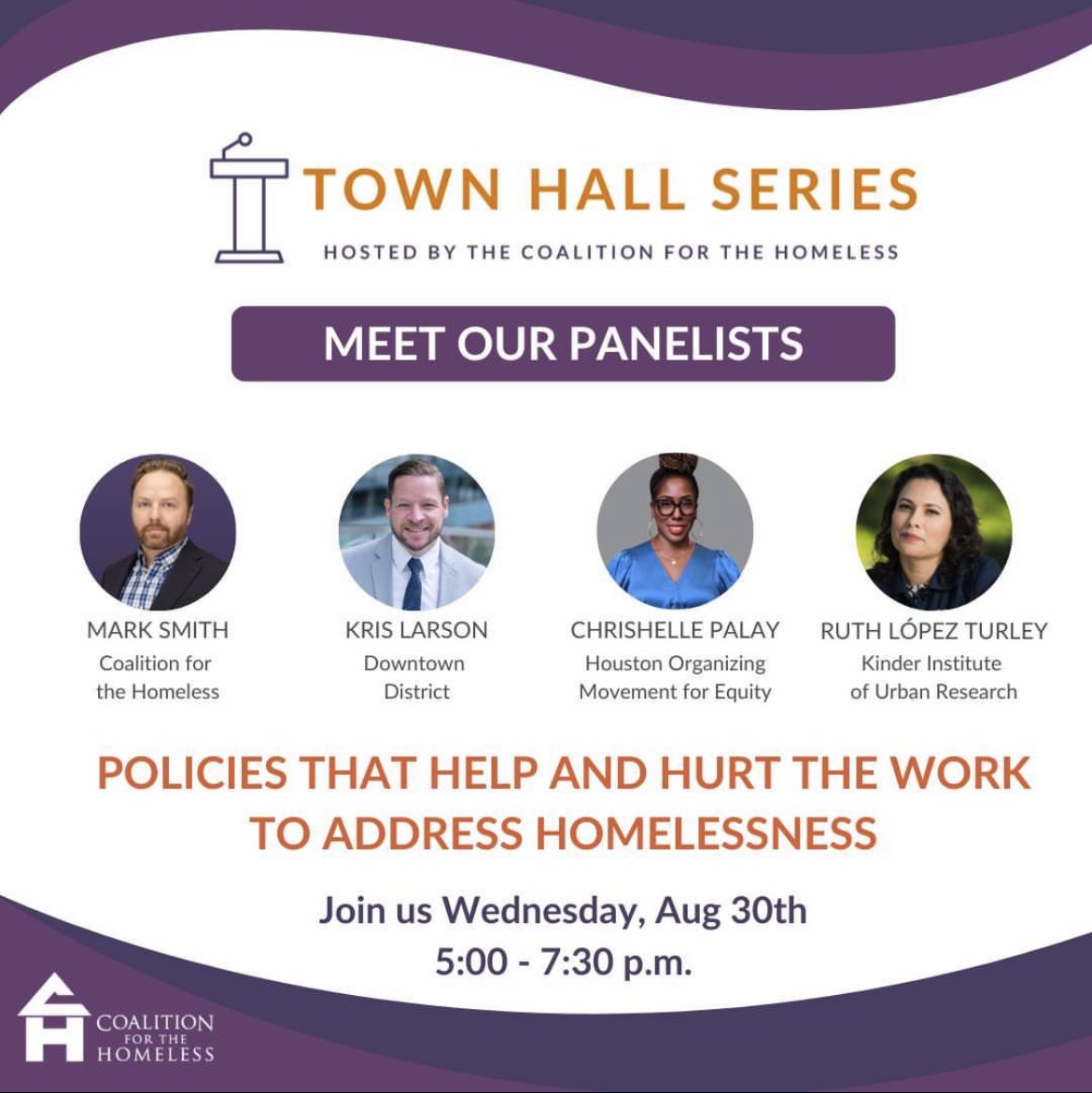 🚨 RSVP &amp; join us tomorrow in this Town Hall hosted by our friends at <a href="/HomelessHOU/">Coalition for the Homeless</a> 🚨

RSVP 🔗 - homelesshouston.org/town-halls

Where?📍@unitedwayhouston - 50 Waugh Dr., Houston, Texas 77007
When? 🗓️ Wednesday, August 30th, 2023 @ 5 P.M. 
📱💻 Livestream starts at 6PM
