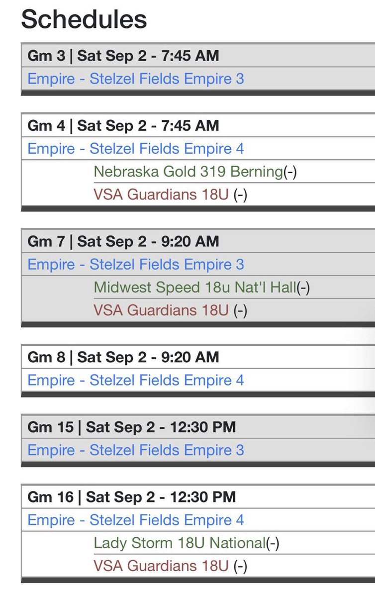 emmawestrate's tweet photo. Tournament Schedule for Lakeville S&C Labor Day Tournament!!
I am excited to play with a brand new team in a brand new division! #rollguards
@SoftballDown @CoastRecruits @Softball_Home https://t.co/AZJZI8VifM
