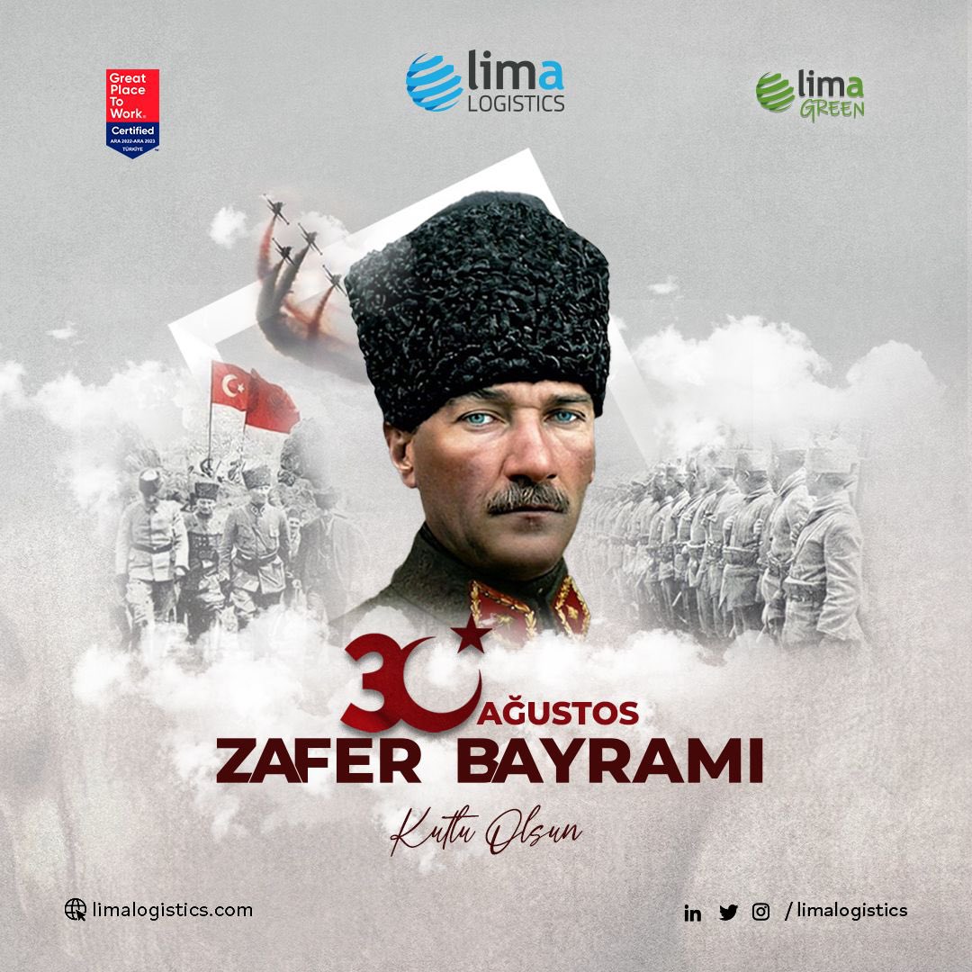 Büyük Zaferler sonsuza dek kutlanır 🇹🇷

30 Ağustos Zafer Bayramımızın 101. yılı kutlu olsun!
.
.
.
#limalogistics #limalojistik #30ağustos #zaferbayramı