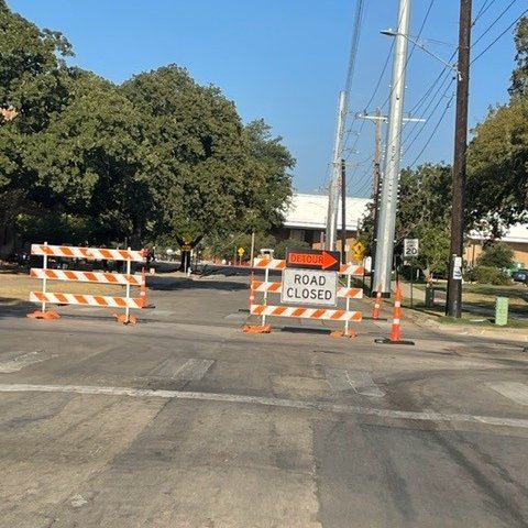 If you've seen the road closure signs around campus, this is an Atmos Energy project. We are working with them on keeping campus as open as possible as this project is expected to continue through November. We will share more details as we get them!