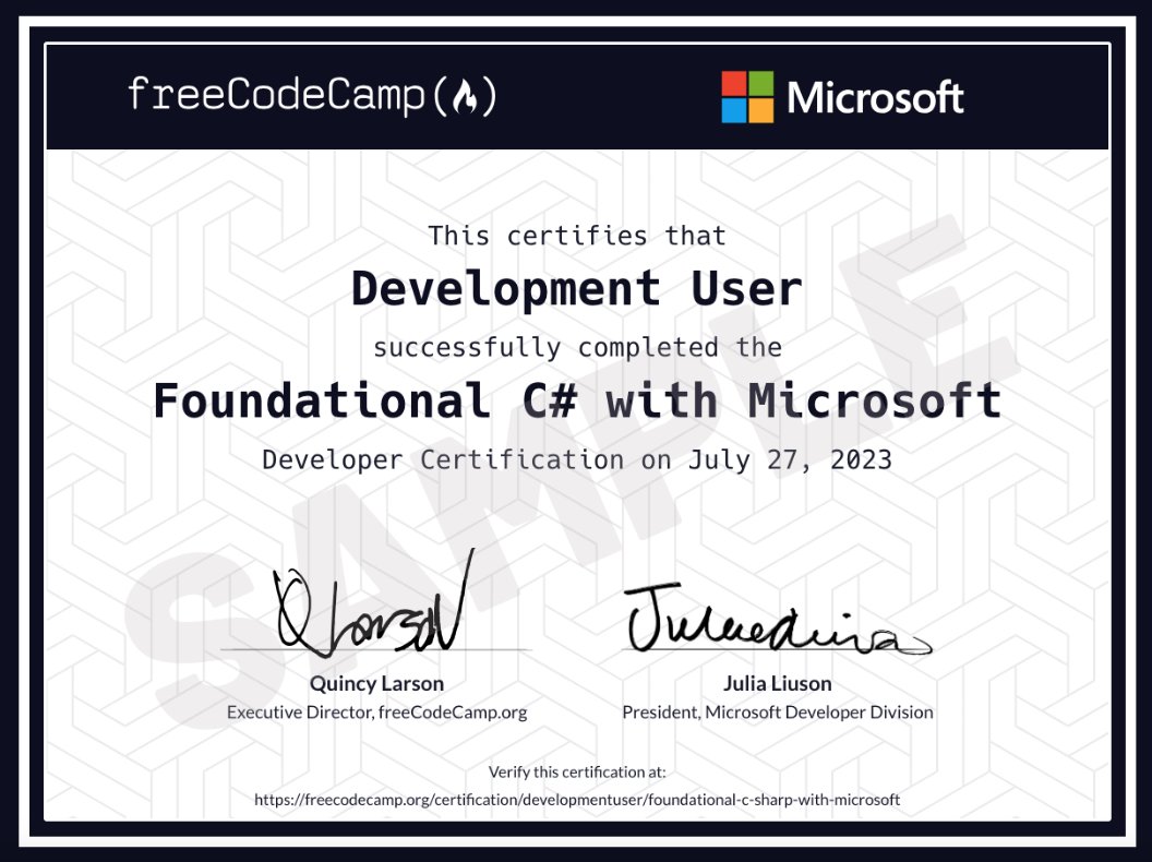 juliancamposes's tweet photo. ¿Quieres certificarte GRATIS en C# con Microsoft y FreeCodeCamp?🚀

¡Si quieres una certificación profesional en C#, Microsoft colabora con Freecodecamp!

📚35 horas de formación
🪧Examen con 80 preguntas
✅Listo para incluir en tu LinkedIn!

Fuente: https://t.co/uHxEzDXRC2 https://t.co/BBFW3rwrAN