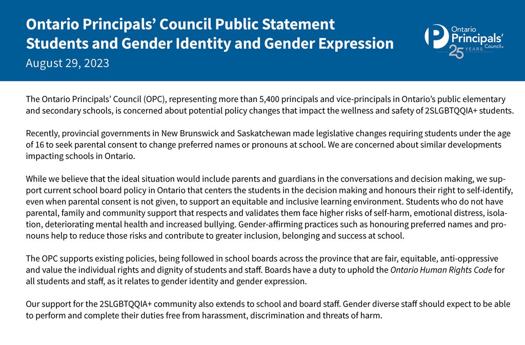Our statement regarding students, gender identity and gender expression. Also available at bit.ly/3YZdYWa