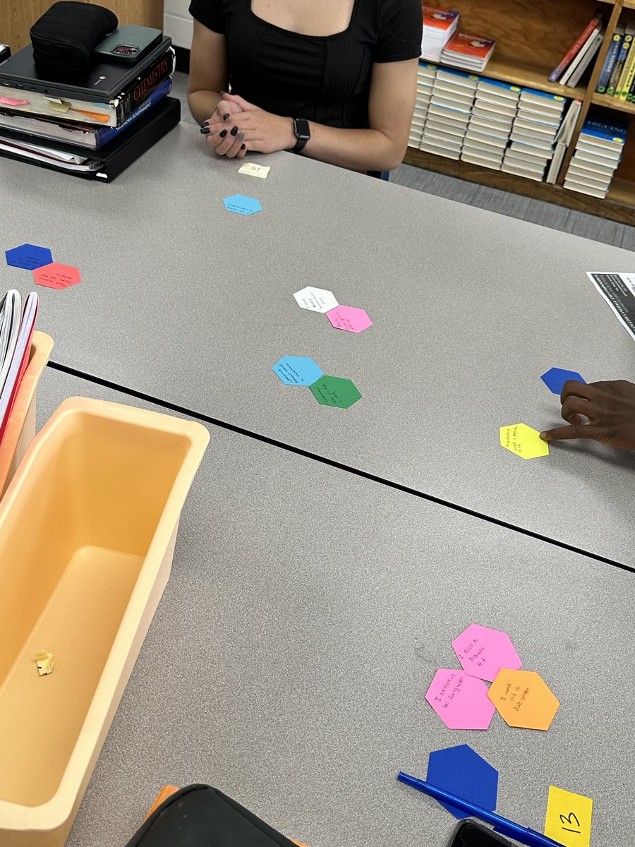 Pictures from #aplang Day One hexagonal introduction activity!