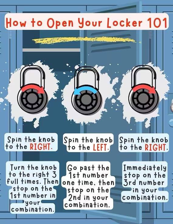 See everyone in 1 week (on Tues Sept 5 by 8:10 am) when EVERYONE will have to remember how to open their locks. If anyone has any problems with their lock the grade 11 boys are experts. #WeTheNorthEnd #everyonebelongsatHC #locksarehard #schooliscoming #startatzero #shotsfired