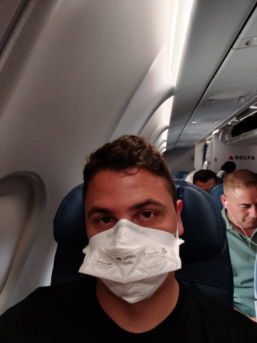 Another flight, another V-Flex. Remember folks, as <a href="/CorsIAQ/">Richard Corsi, PhD, PE (Texas)</a> always says, "Reduce your inhaled dose". That phrase now gets new support from new study. However, this concept has been used as the basis for the Wells-Riley model for 40+ years 😉

nature.com/articles/s4146…