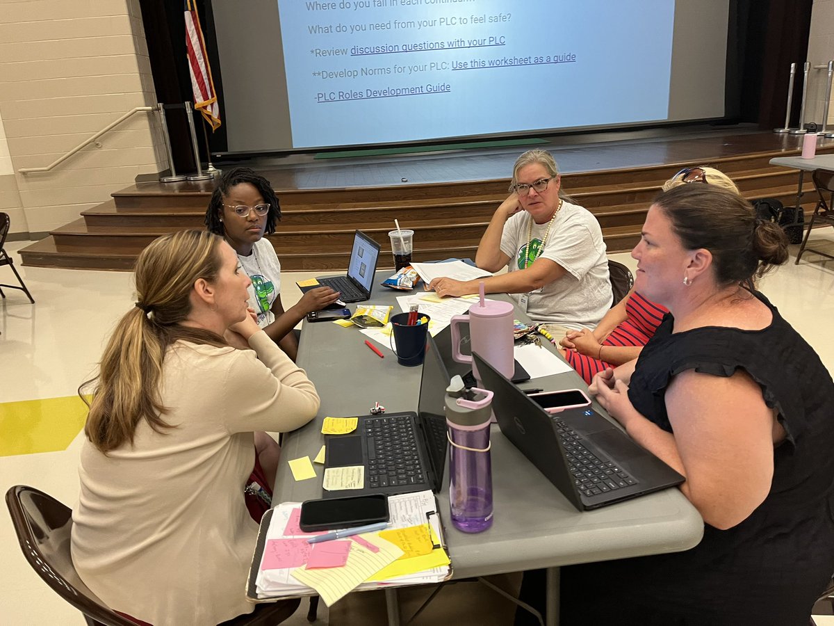 Kerose12's tweet photo. Our staff is excited to dive into our PLC work this year! We have taken time to figure each other out as adult learners, develop our group norms, and can’t wait to dig in to our data! Thank you @MrsSarahHenry for empowering our PLC leaders in this important work! https://t.co/QB8bL5Qq5E