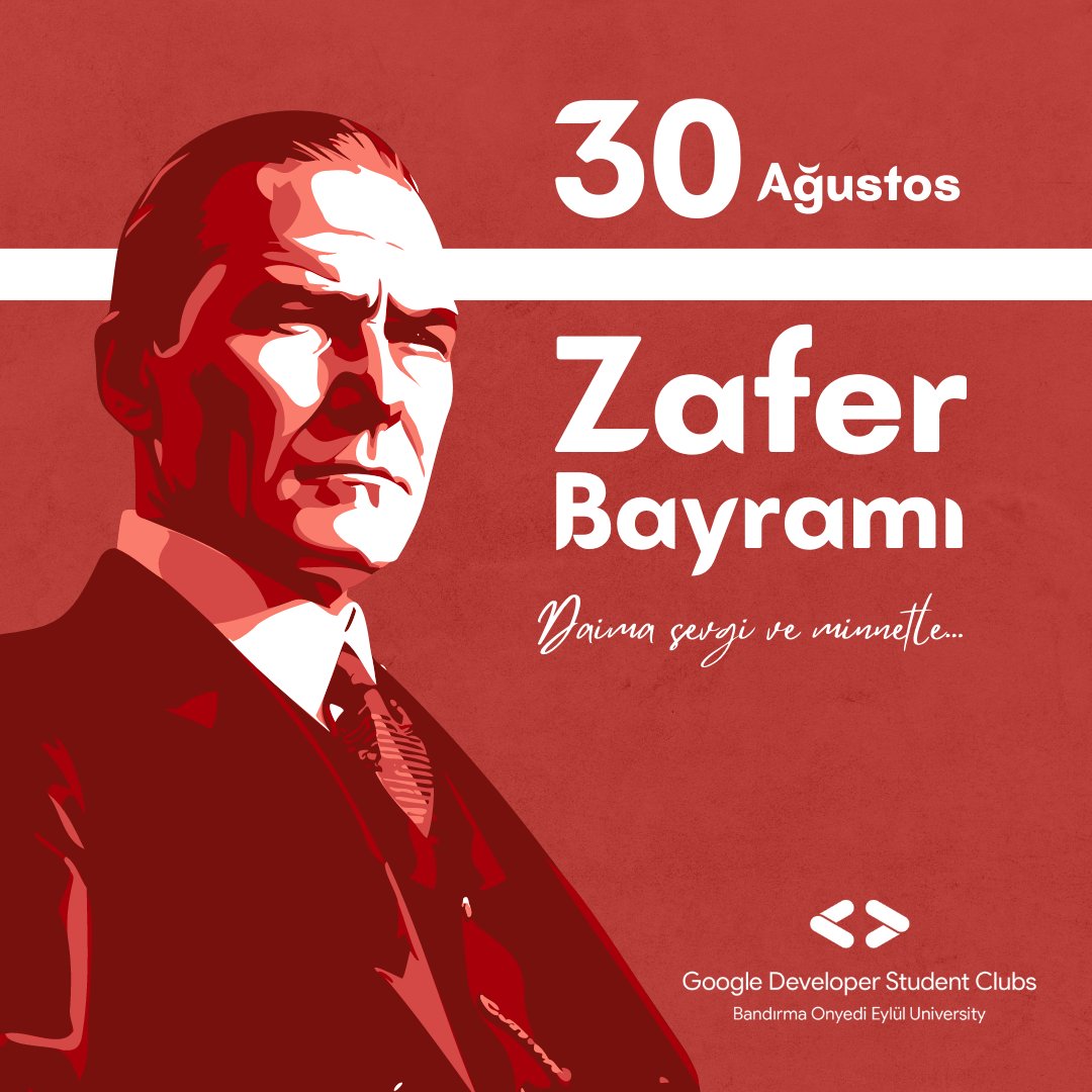 Açtığın yolda, gösterdiğin hedefe, durmadan yürüyeceğime ant içerim! 
30 Ağustos Zafer Bayramı kutlu olsun! 🇹🇷