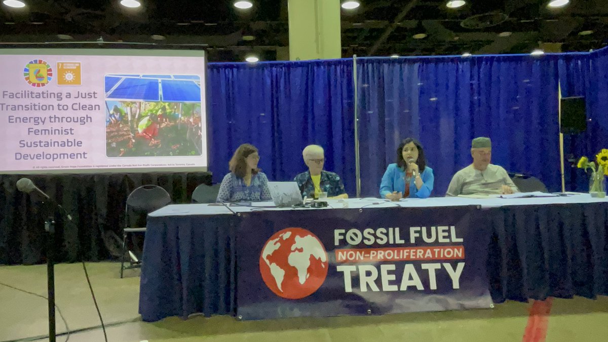 KehkashanBasu's tweet photo. #GreenHope in Chicago, USA!🇺🇸
Delighted to speak at the 2023 Parliament of the World's Religions event on "A Treaty to End Fossil Fuels" co-hosted by GreenFaith & the Fossil Fuel Non-Proliferation Treaty, sharing GHF's work on a #JustTransition to 💯#CleanEnergy!☀️💡
#2023PoWR https://t.co/ye23VEPLrY