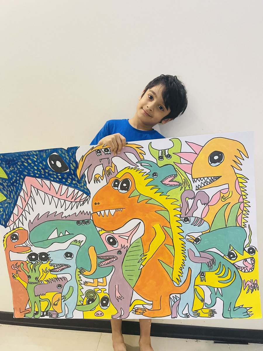 Abtin2016_kh's tweet photo. Community of scared monsters
Acrylic painting by 7 years old artist Abtin
The big angry dragon that lived near the city of monsters has attacked the city of monsters.
0.16 $ETH
https://t.co/Ds4LnkoYp0
#Abtin #Foundation #FoundatioSold
#acrylicpainting https://t.co/OigMJd8mCE